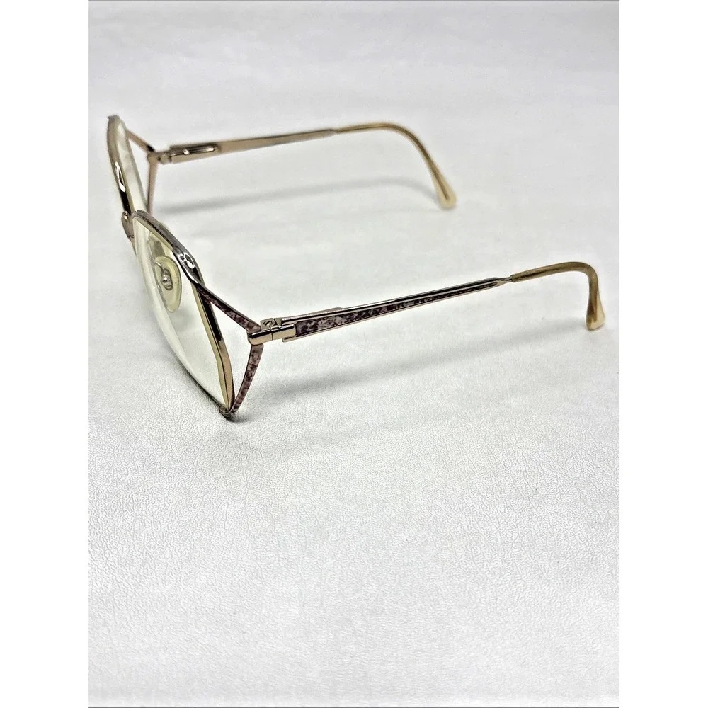 L'amy Carrie X709 Granny Eyeglasses 130mm Floral Gold Flex Hinge Frames Only